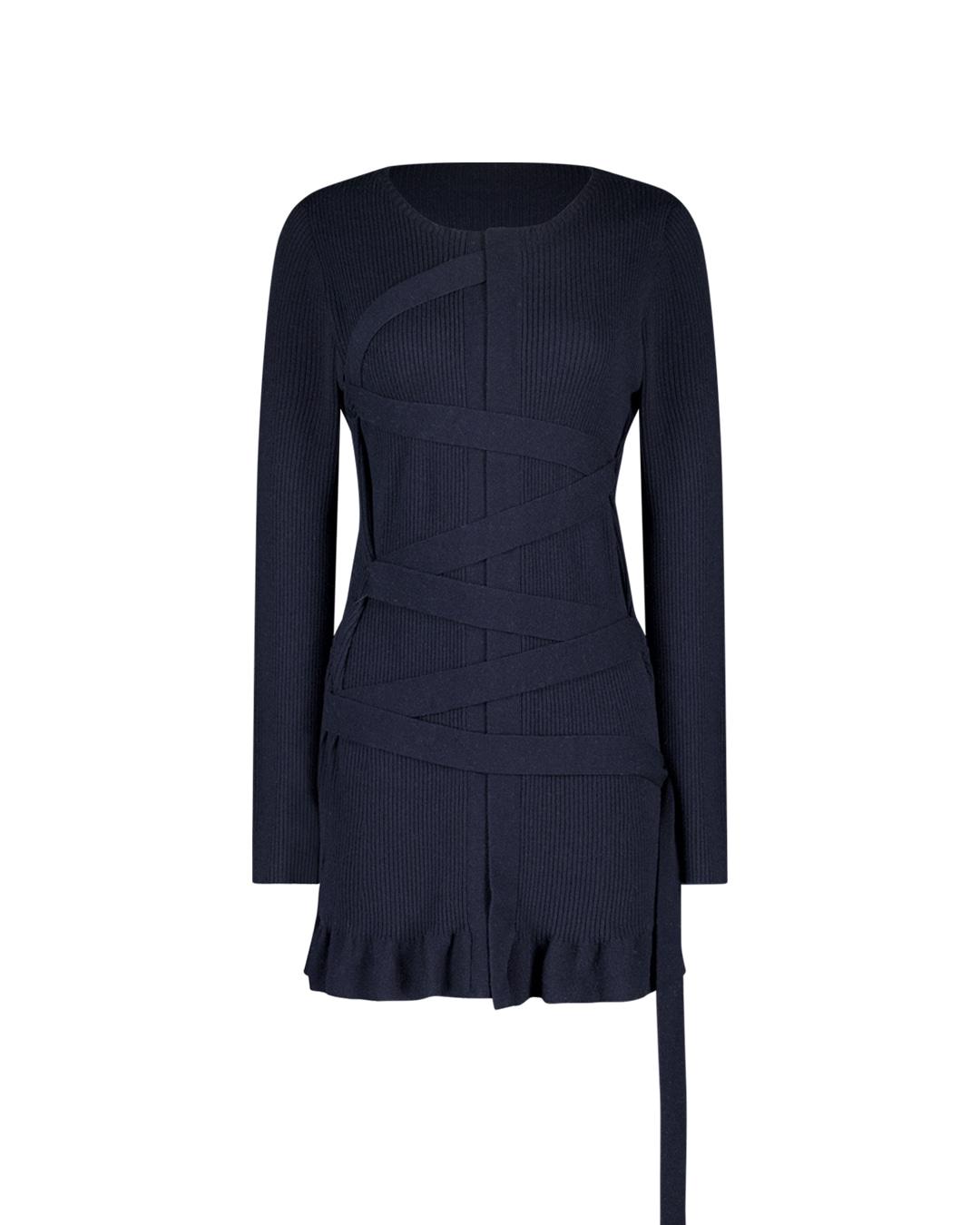 BONDAGE CARDIGAN IN WOOL / NAVY