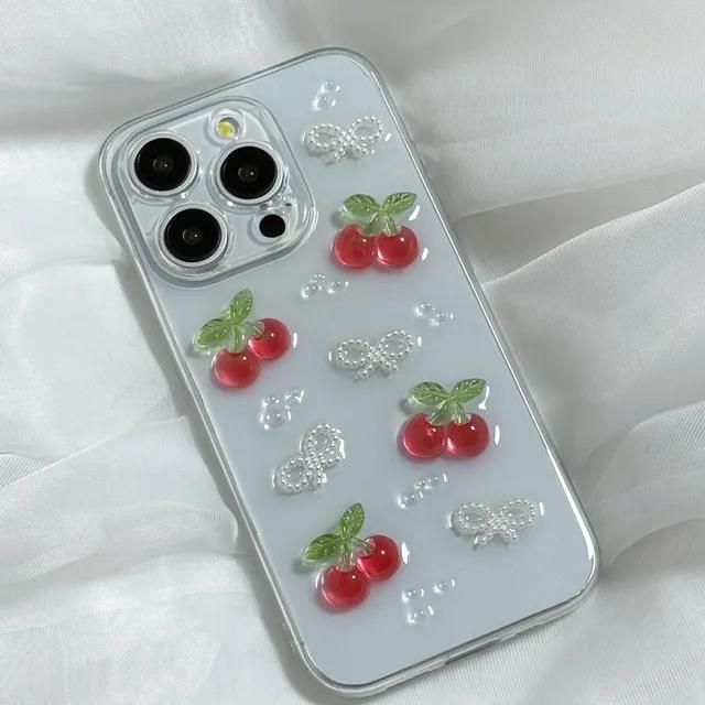체리 진주리본 레진 폰케이스