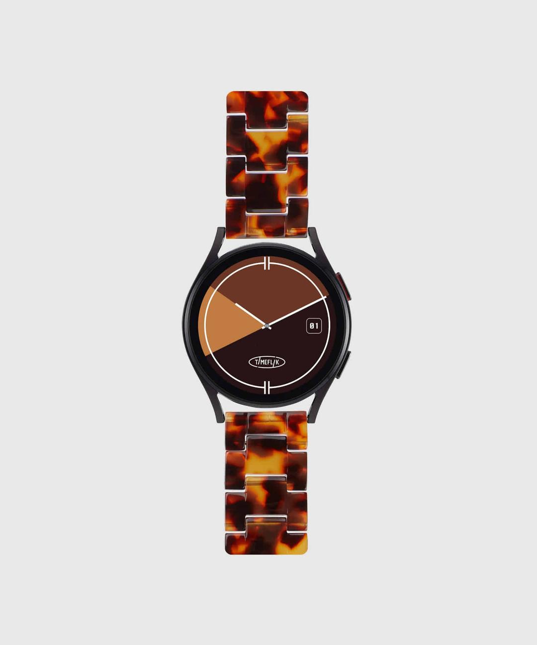 타임플릭 호마이카 레오파드 갤럭시워치 스트랩 - 브라운