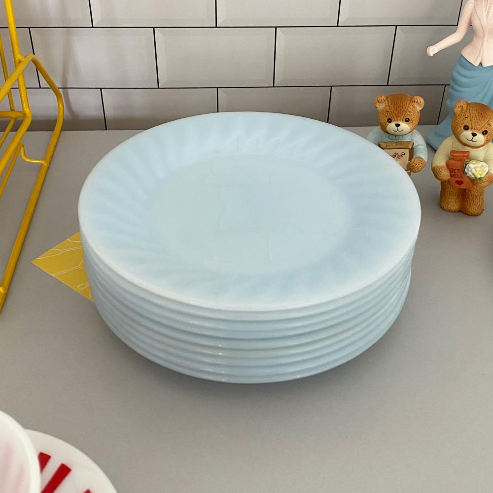 [중고] 빈티지 파이어킹 블루스월 샐러드 플레이트