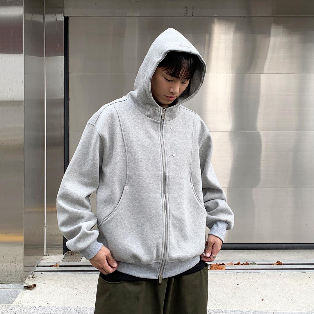 슬렌더 리벳 후드 집업 (3color)