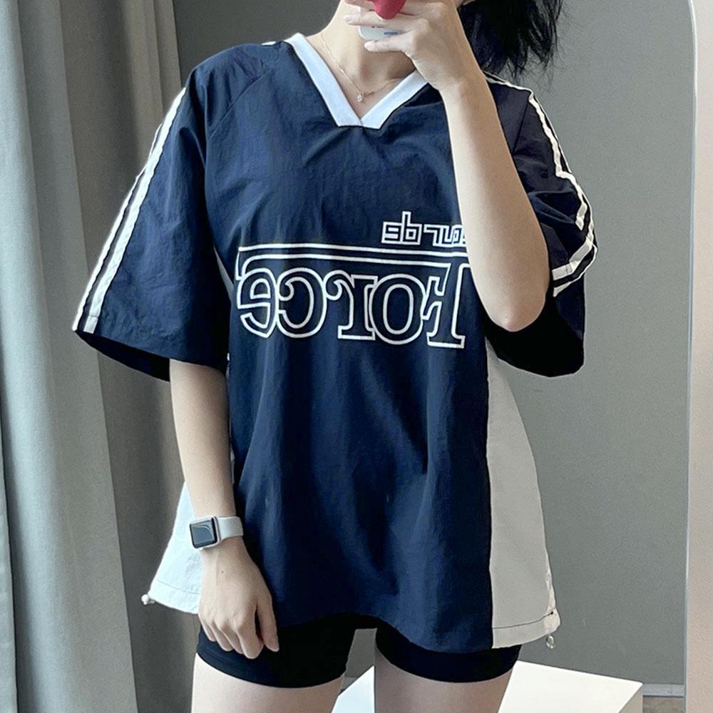 아노락 반팔 블록코어 럭비티 y2k 남녀공용 유니폼 스토퍼 아르꼬모