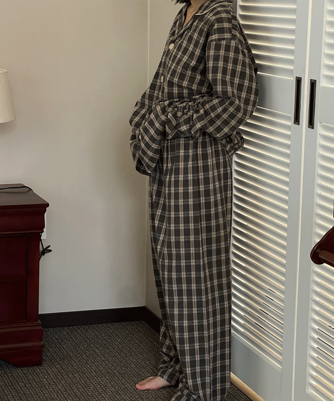 영점로그 ❤️무료배송❤️ 빅사이즈 노엘타탄체크 파자마세트 연말 연초 호캉스 커플잠옷세트 봄 가을 겨울 기모