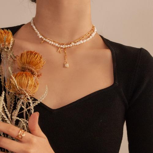 담수진주 이니셜 목걸이