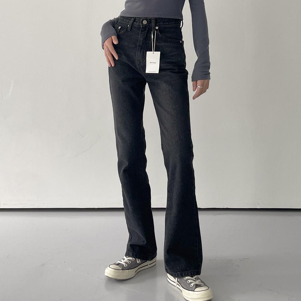 다크 세미부츠컷 청 데님팬츠, P [ S부터 XL까지 ]