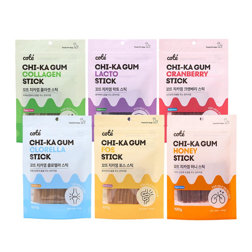 꼬뜨 치카껌 혼합 6종 세트 관절건강에 좋은 개껌 강아지간식 치석제거 덴탈껌 가수분해