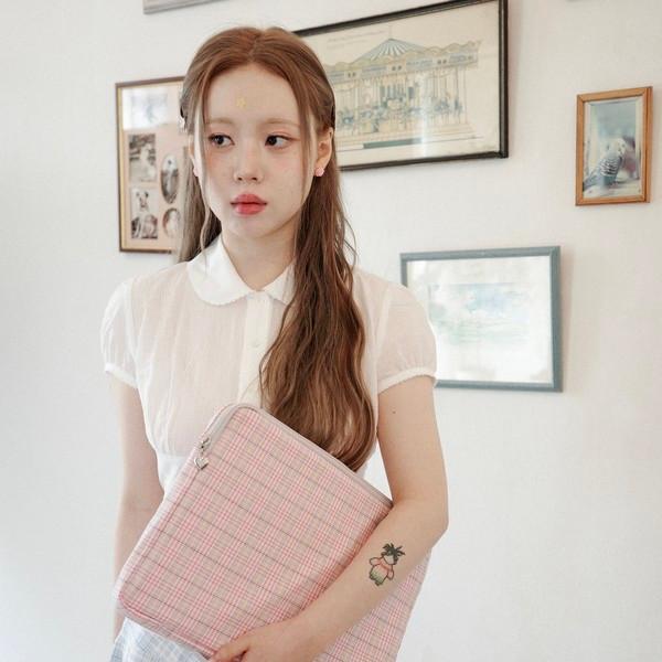 Vintage pink laptop pouch _ 2 sizes