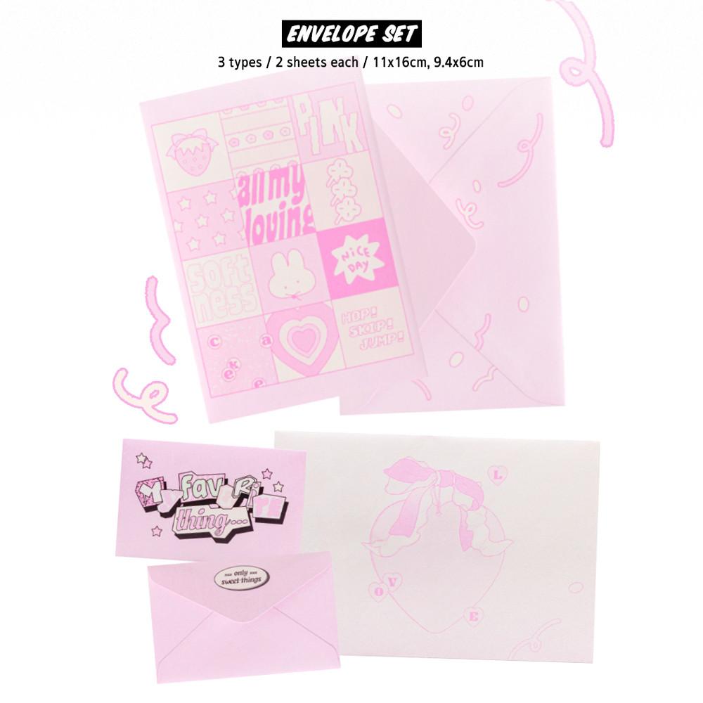 [케이키] 봉투 세트 vol.01 핑크