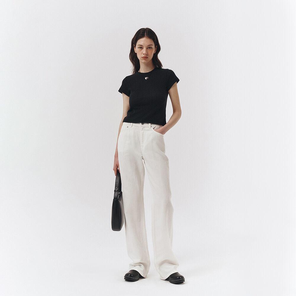 RELAXED LINEN DENIM PANTS OFF WHITE_UDPA3B223OW