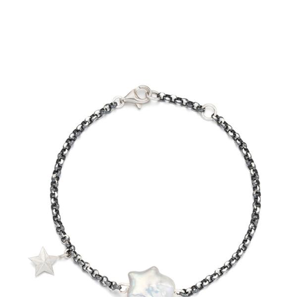 Midnight Silver Pearl Bracelet