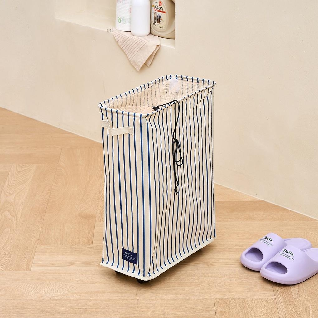 바퀴달려 이동이 편한 세탁 바구니(S) 42L-STF 블루_CL0326001