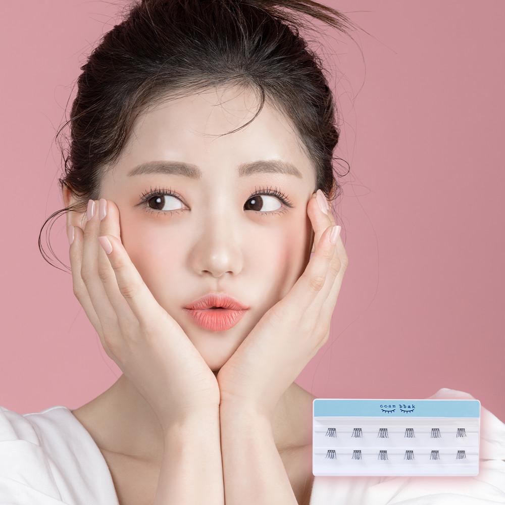 깜빡속눈썹 가닥 인조 속눈썹 8mm 라이트(블랙) 4기둥