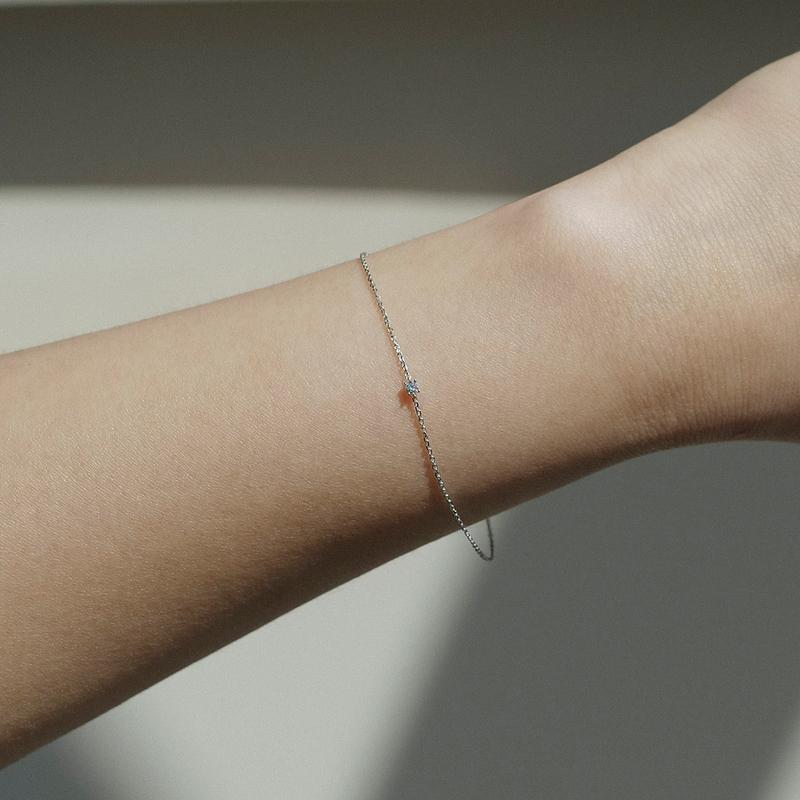 14k 2mm 다이아몬드 팔찌