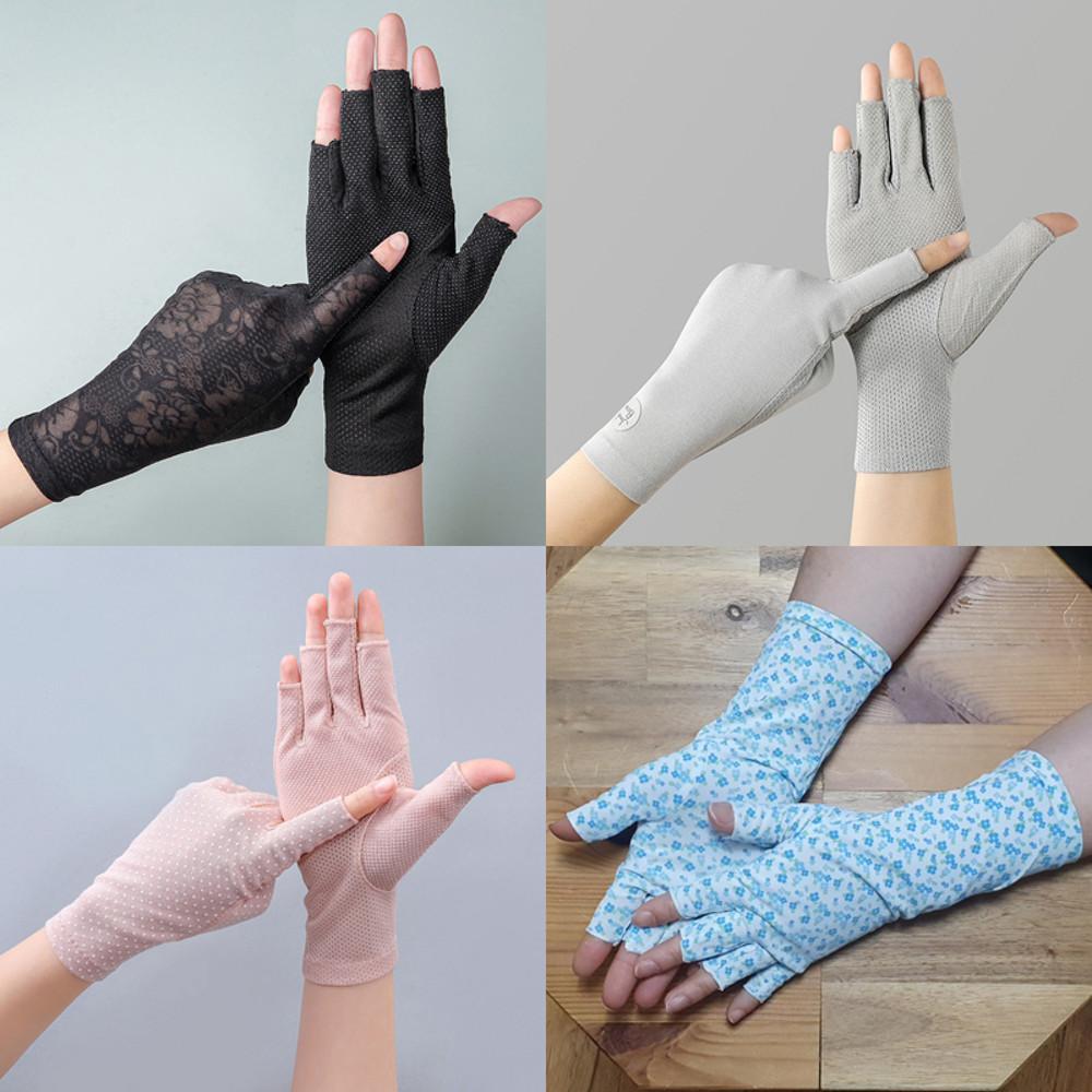 봄 여름 가을 자외선차단 장갑 망사 레이스 여성 반 운전장갑 모음