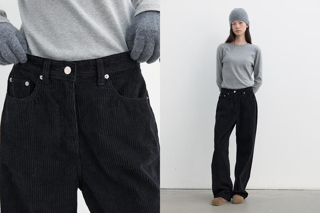 Classic corduroy pants (black)