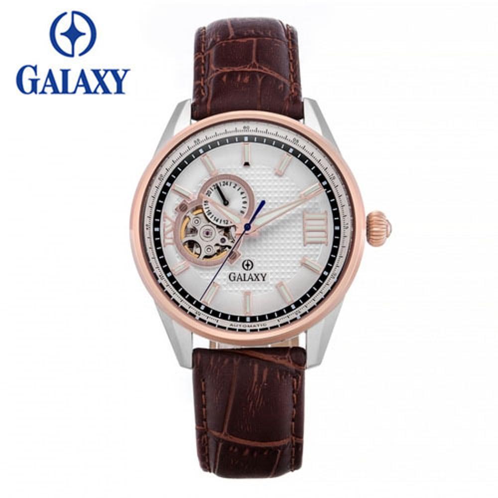 [갤럭시 GALAXY] QX7114ME 오토메틱 남자 고급가죽시계