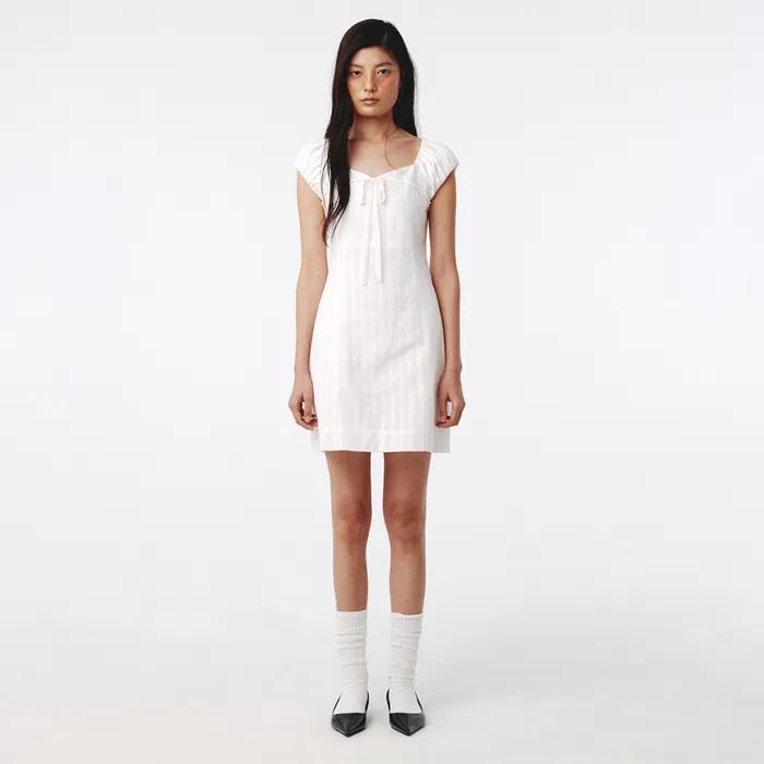 Pure Lace Mini Dress Off-White