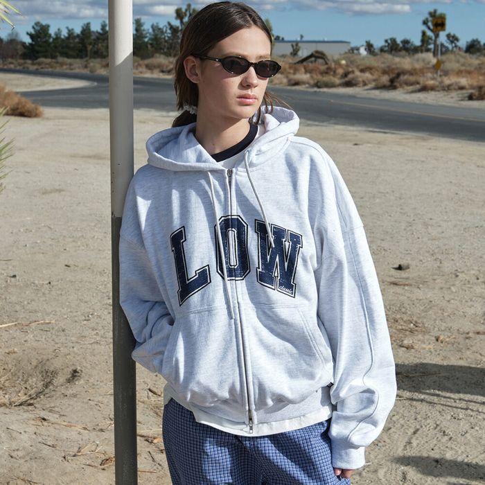 LOW SOFT SWEAT ZIP-UP HOODIE_LIGHT MELANGE GREY_LC251TS12LG