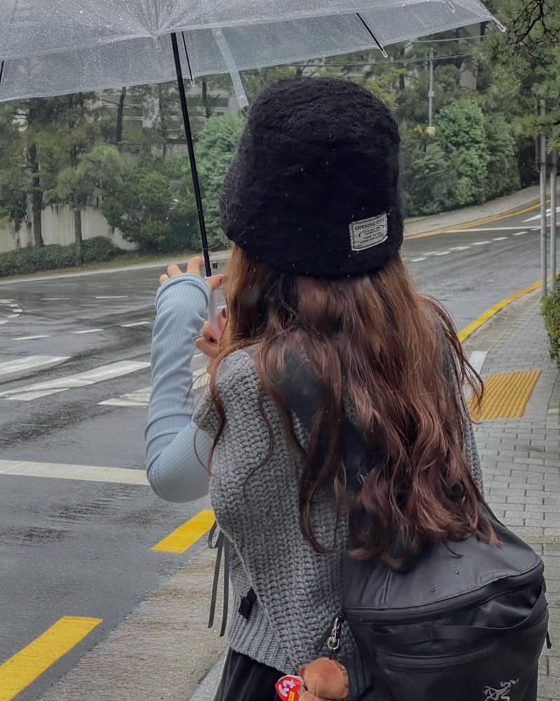 스노우 시그니처 라벨 버킷햇 (겨울 벙거지 모자)