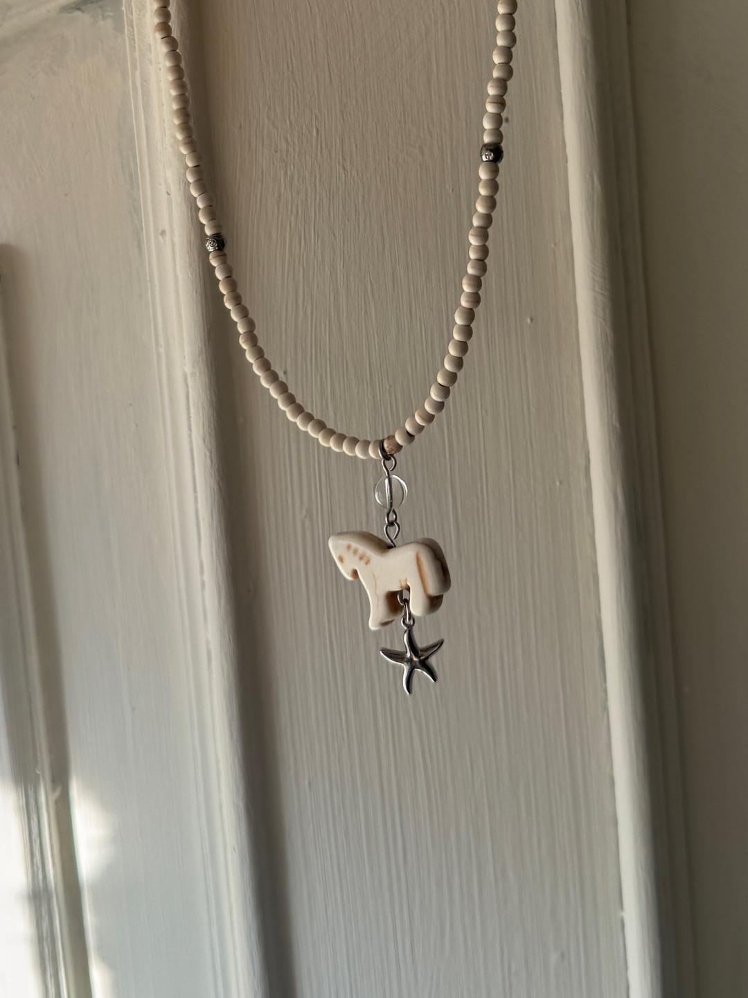 [prts made] 포니 원석 목걸이 (써지컬 스틸) 2colors