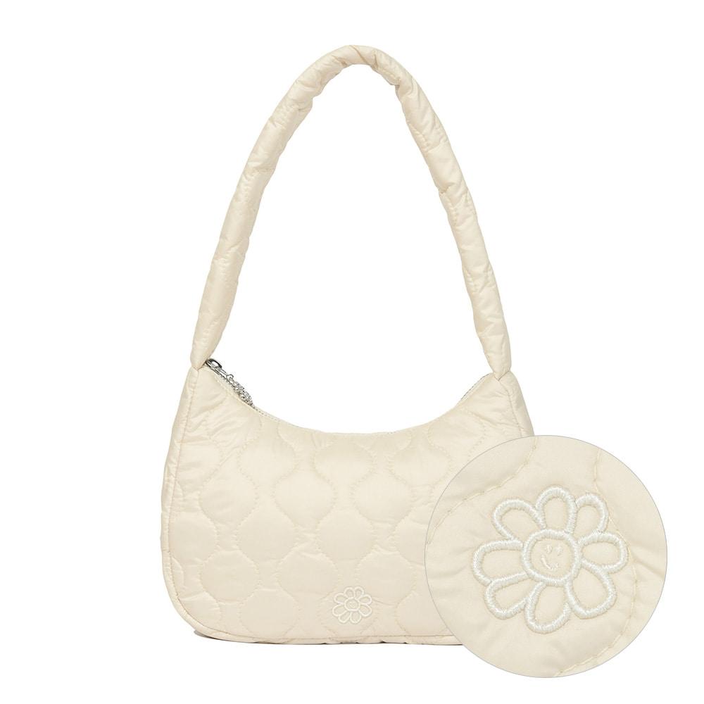 우먼스 플로리 퀼팅 호보백 아이보리