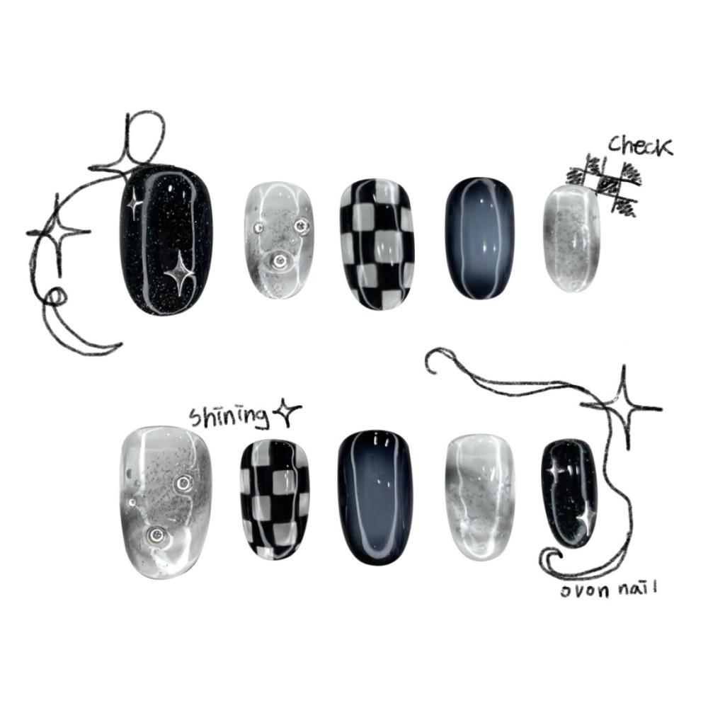 Silver star★수제네일팁 오마카세 체크네일 여름네일 바캉스