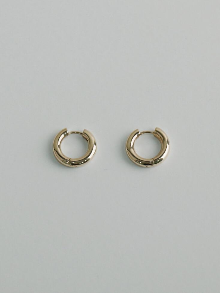 SILVER BOLD EARRING (원터치) (14k gold plated)