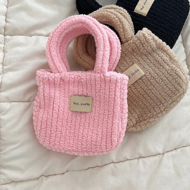 뽀글이 골지 크로스 미니백 3color