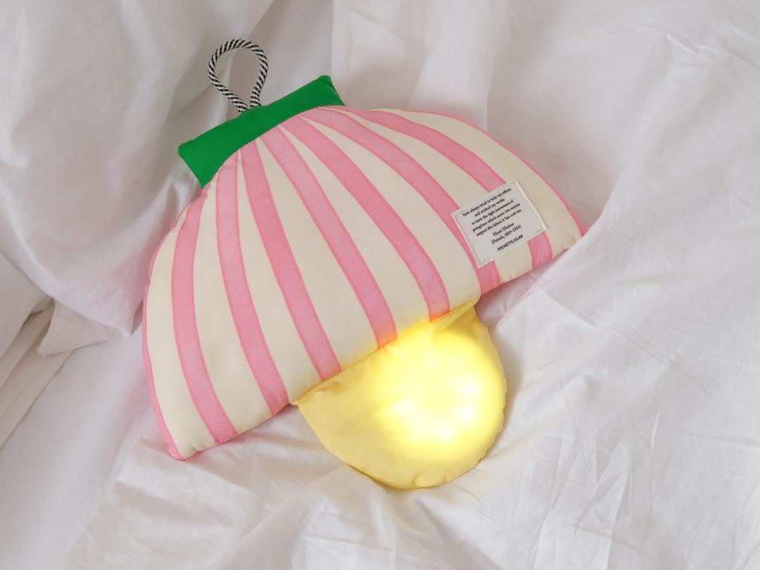 패브릭 무선 터치 조명  - Stripe Pink