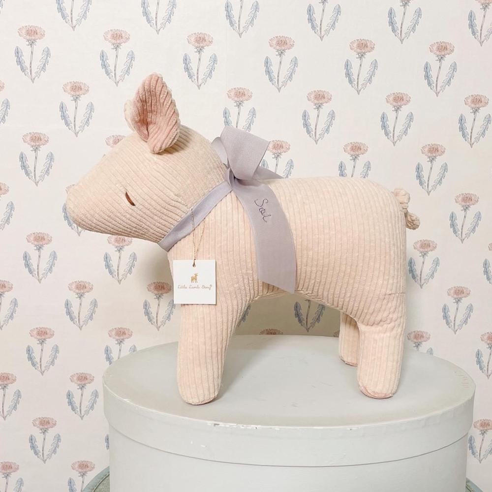 KC인증 코듀로이 돼지 봉제 인형 (이름 이니셜 자수) 선물