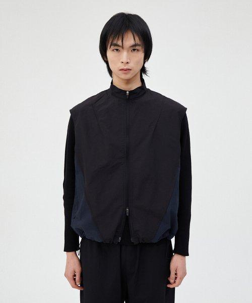 SLASHED UTILITY VEST - NAVY BLACK