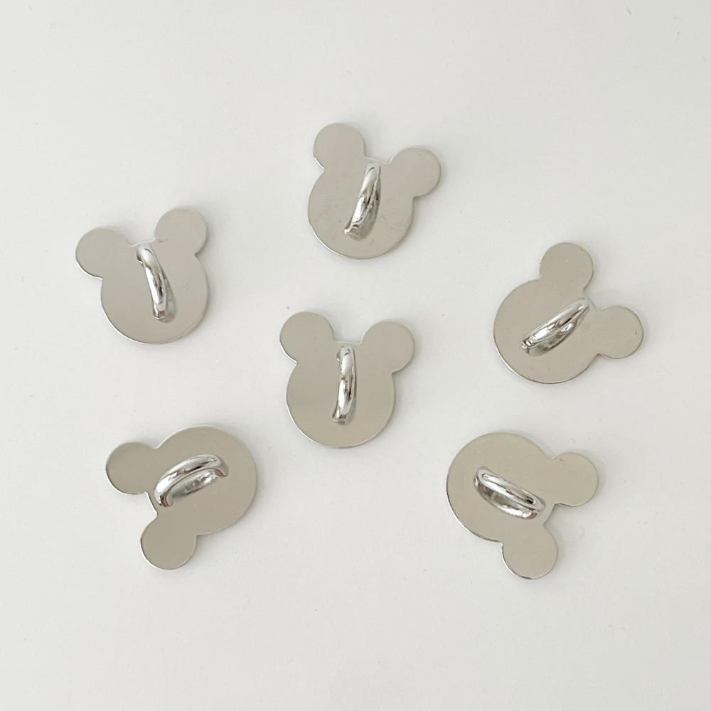 (렛씨온니굿띵) 곰돌이 실버 휴대폰 케이스 부착 고리 (접착 테이프)