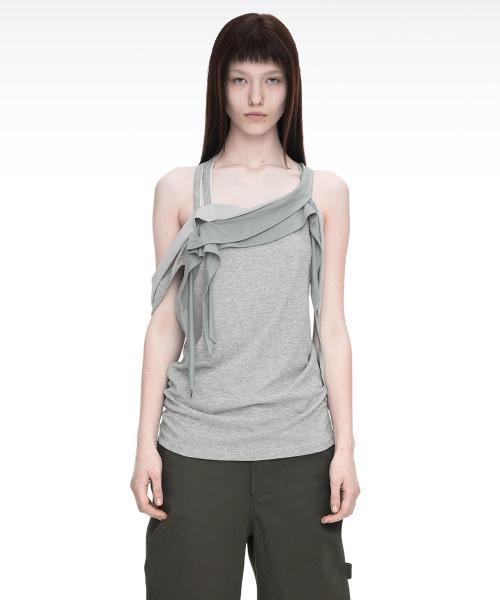 RAWCUT HALTER SLEEVELESS MELANGE GRAY
