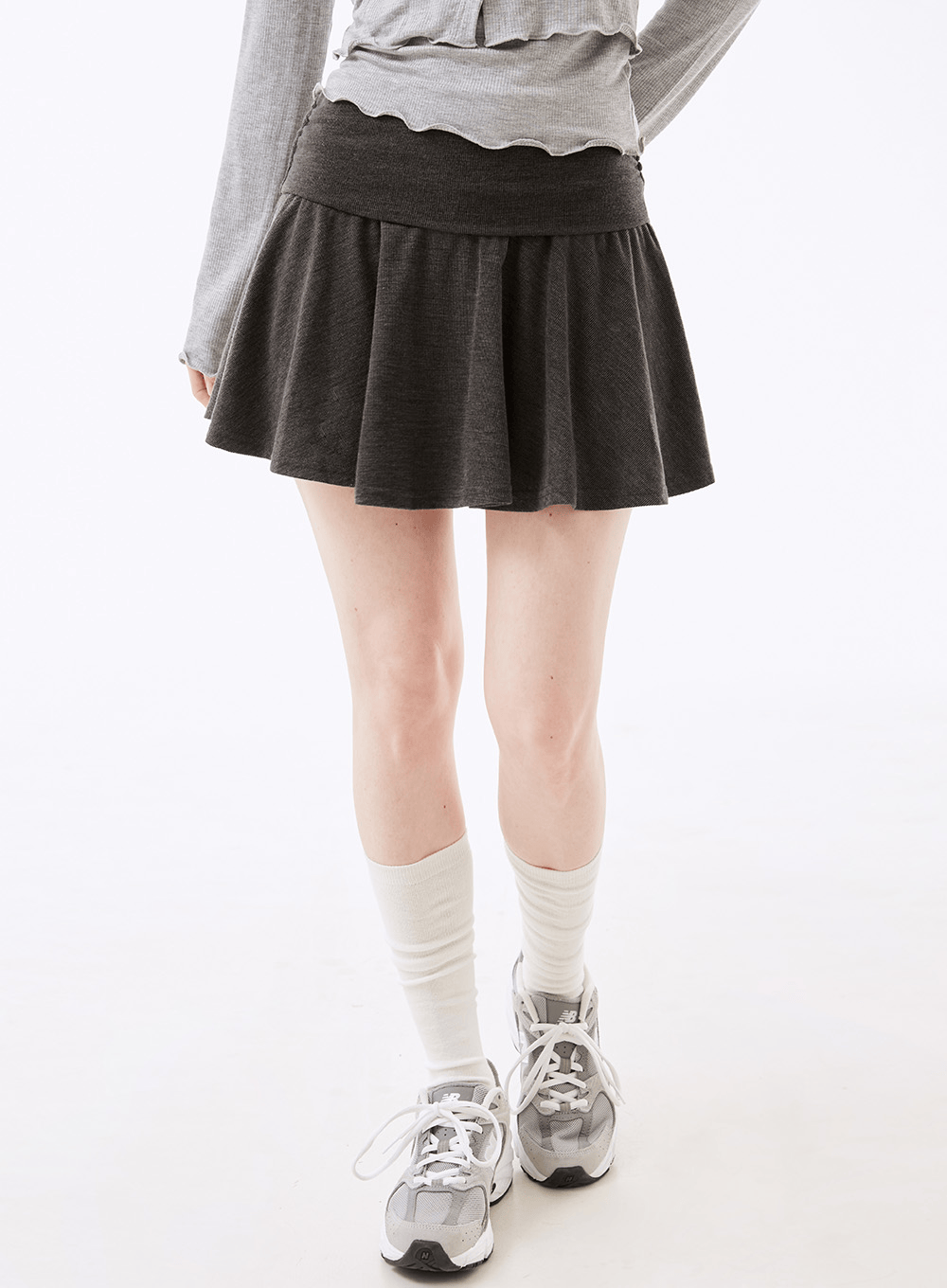 하이즈 밴딩 폴딩 미니스커트