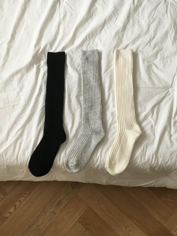 [바로배송] 폭닥 캐시미어 울니트 롱삭스 (3 color 워머 니삭스)