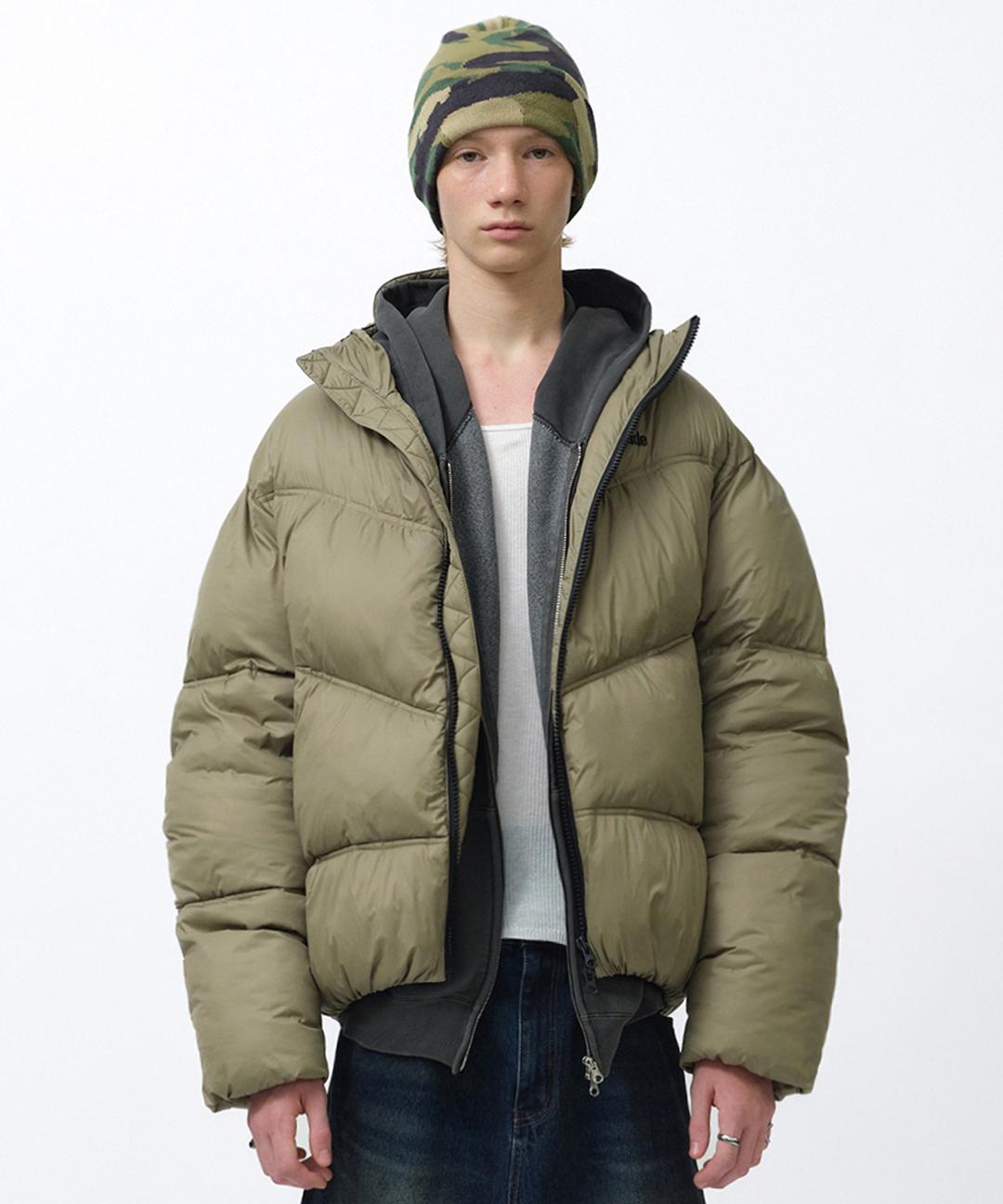 HOODED DOWN JACKET [KHAKI]