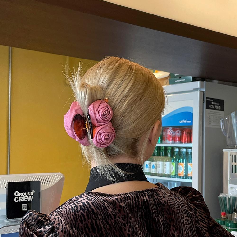 Rosy-rose hair claw, GRANNY PINK