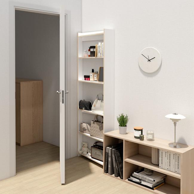 문뒤 틈새수납 까꿍선반 내추럴