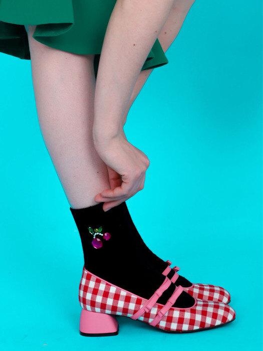 TeaTime Pumps 4cm _ Red Check