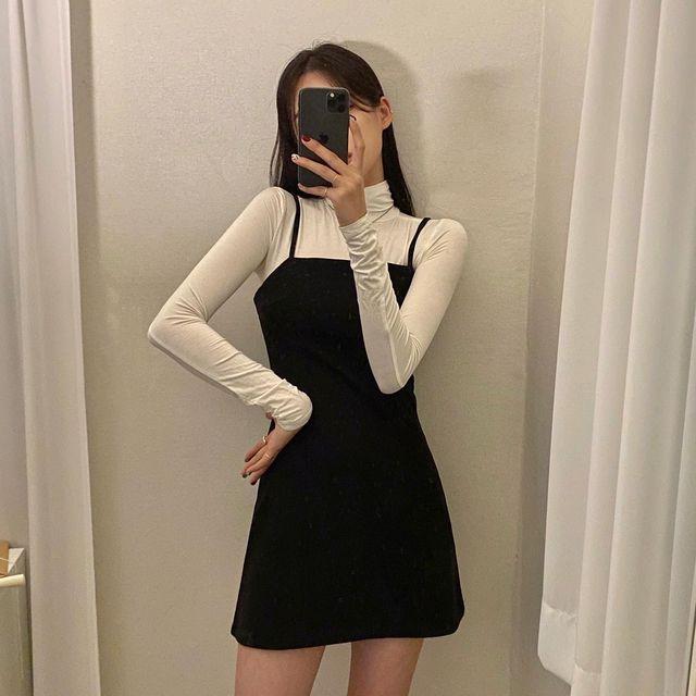 [허리잘록/예쁜핏]스웨이드 울 뷔스티에 미니원피스(2color)_논타이틀