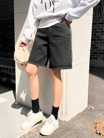 이런 상품 어때요? 흑청 와이드 5부 반바지