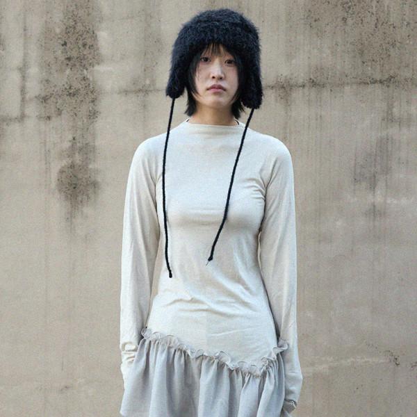 Unbalanced Layered Dress_Beige