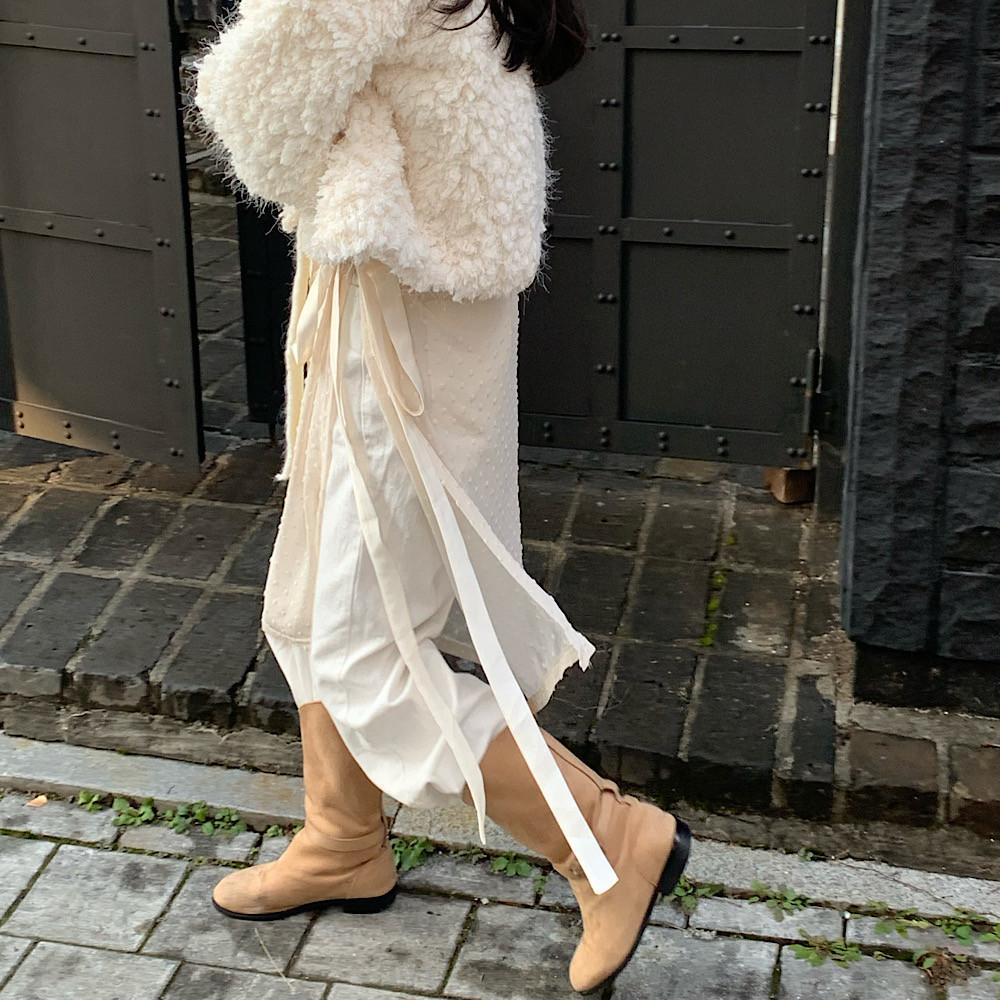 [주문폭주]시스루 쉬폰 레이어드 랩 스커트 H라인 미디 치마