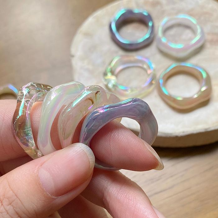 Event // 볼록 오로라 호마이카 반지 (4color)