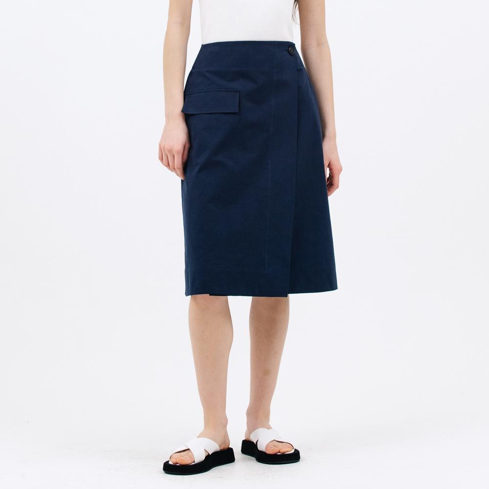 pocket wrap skirt_navy