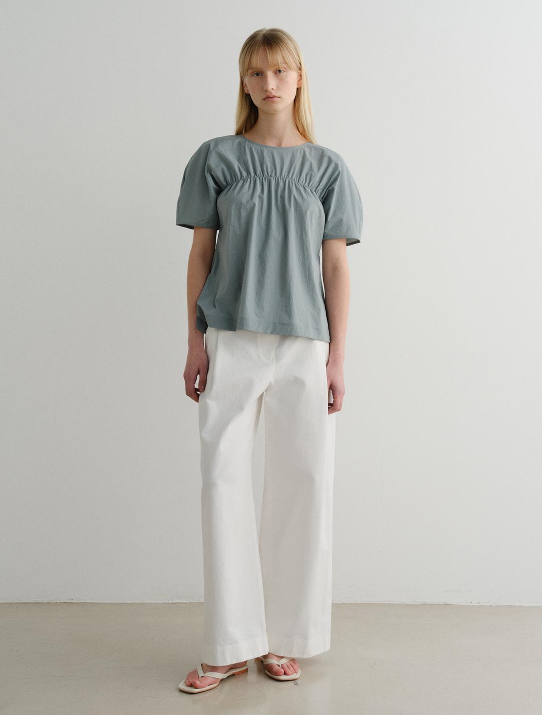 Shirring Blouse (Greyblue)