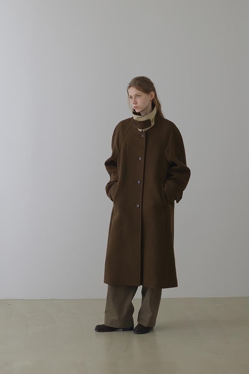 cashmere teddy balmacaan coat_brown