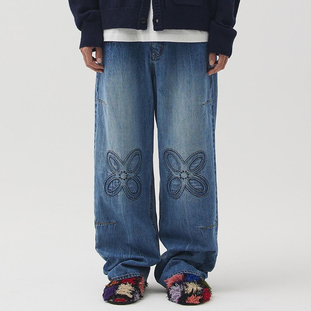 Cycla Crinkle Denim Pants - M.BLUE