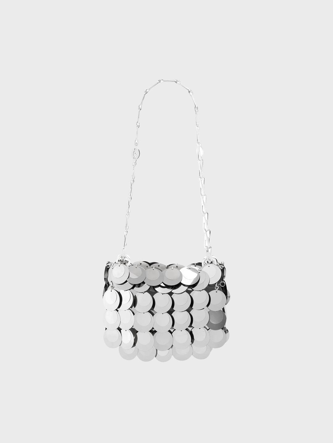 silver Sparkle discs nano bag
