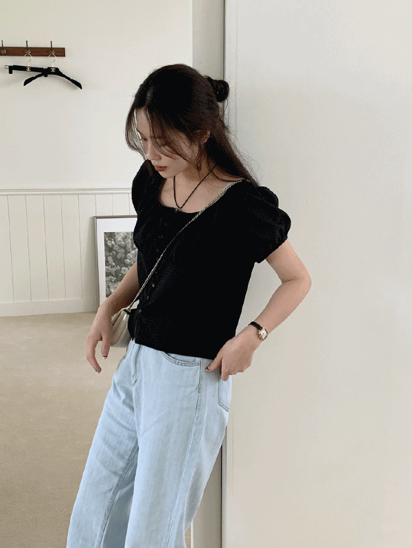 마르셀 셔링 반팔블라우스